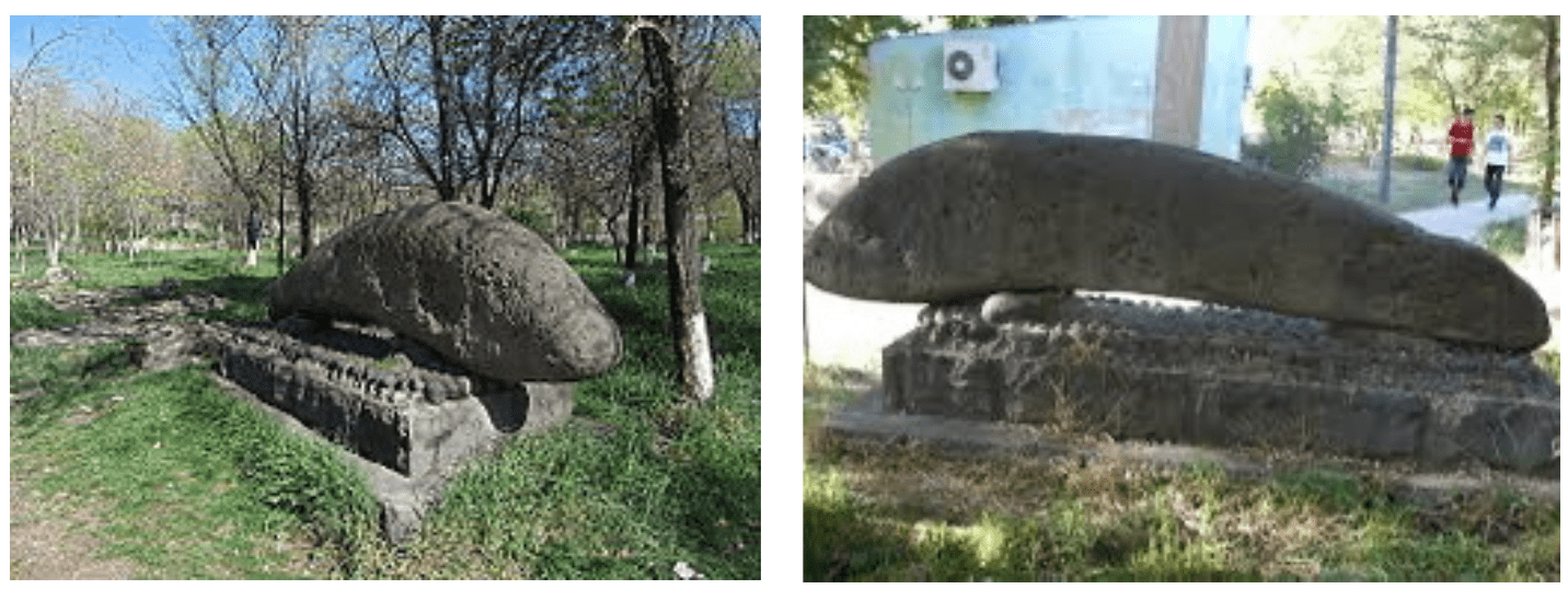 Armenian vishap stone (dragon stone) - Bronze age megalithic monument connected with worship of water, typical for Armenian highland: bronze age